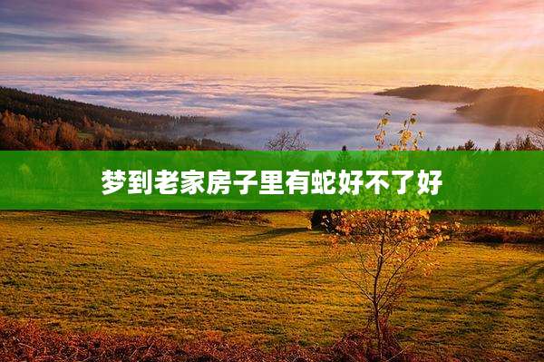 梦到老家房子里有蛇好不了好