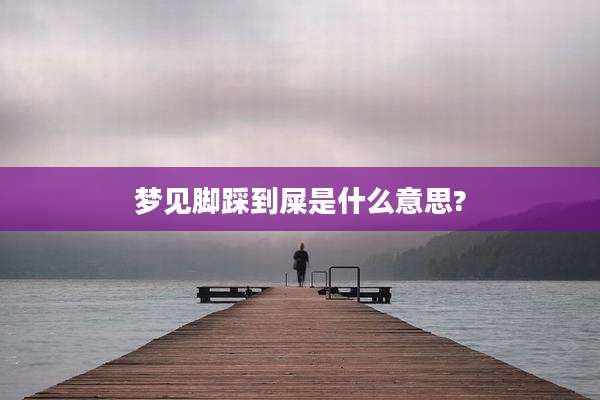 梦见脚踩到屎是什么意思?