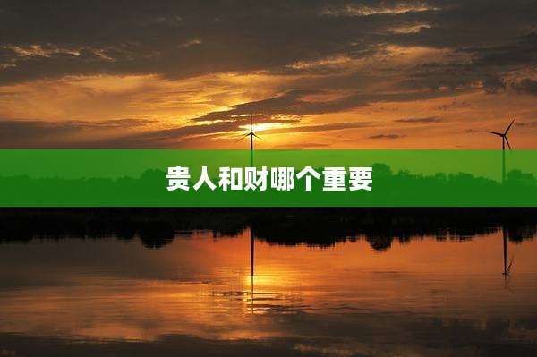 贵人和财哪个重要