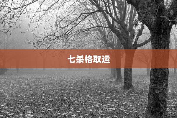 七杀格取运