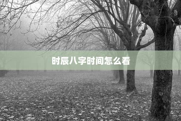 时辰八字时间怎么看