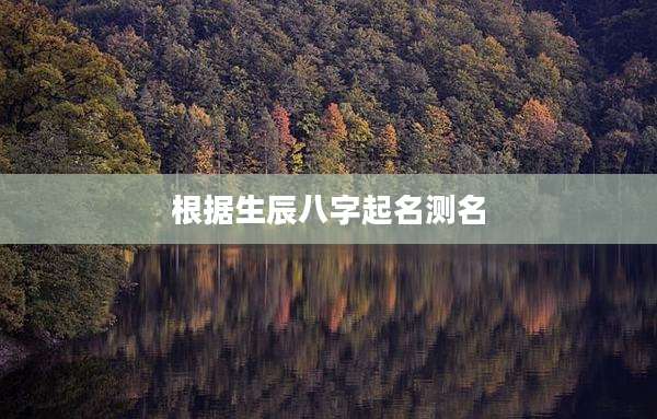 根据生辰八字起名测名