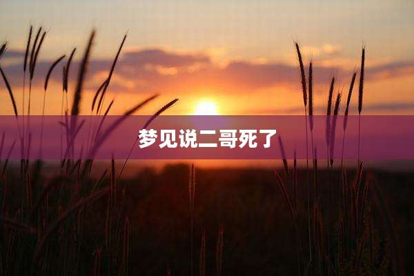 梦见说二哥死了