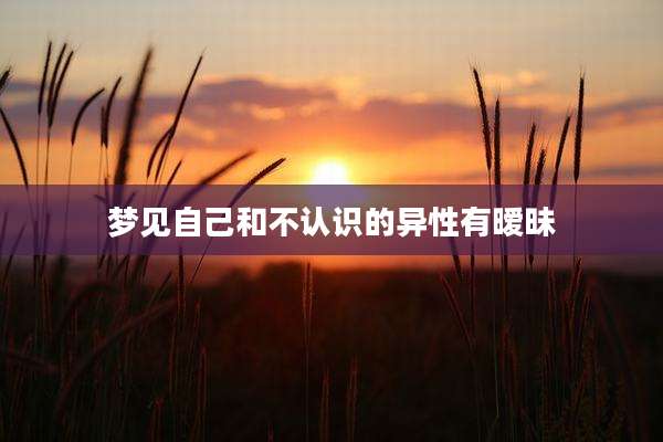 梦见自己和不认识的异性有暧昧