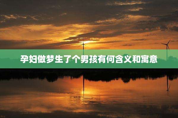 孕妇做梦生了个男孩有何含义和寓意
