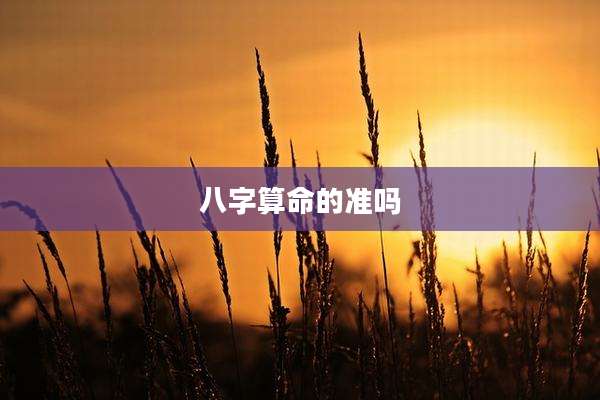 八字算命的准吗
