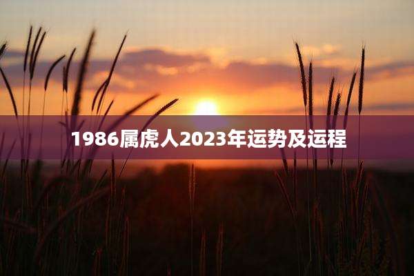 1986属虎人2023年运势及运程