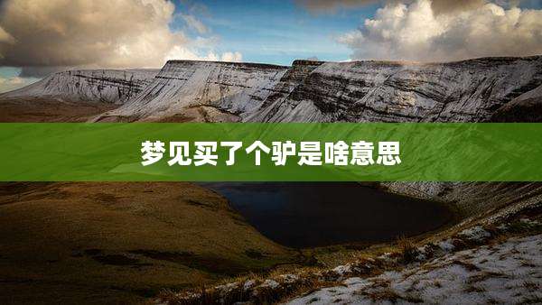 梦见买了个驴是啥意思