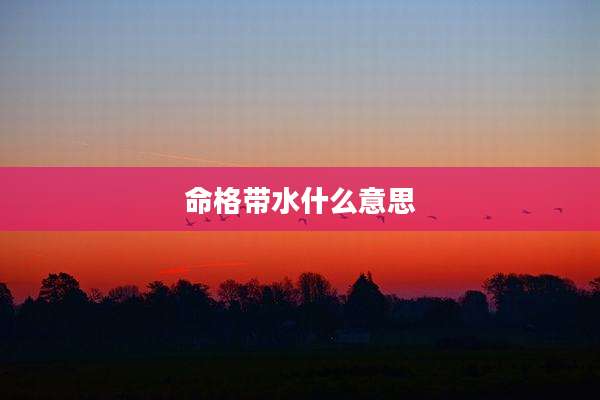 命格带水什么意思