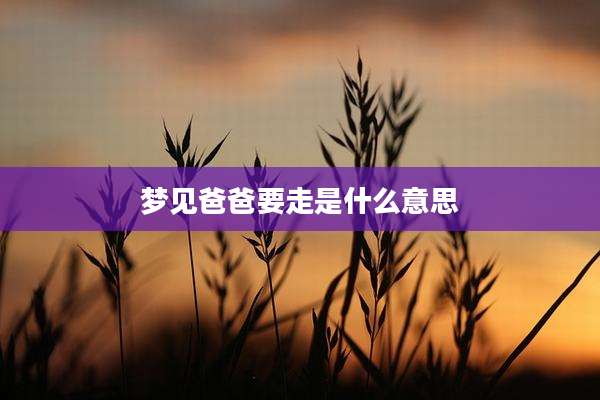 梦见爸爸要走是什么意思