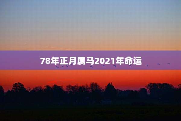 78年正月属马2021年命运