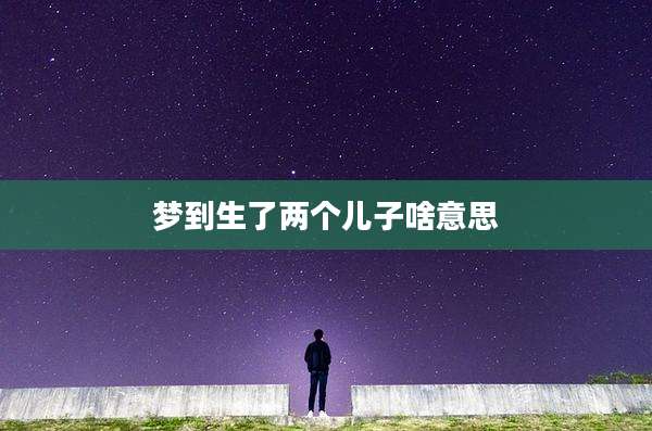 梦到生了两个儿子啥意思