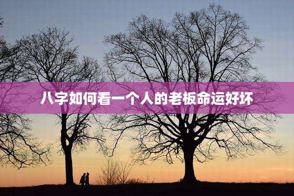 八字如何看一个人的老板命运好坏