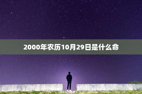 2000年农历10月29日是什么命