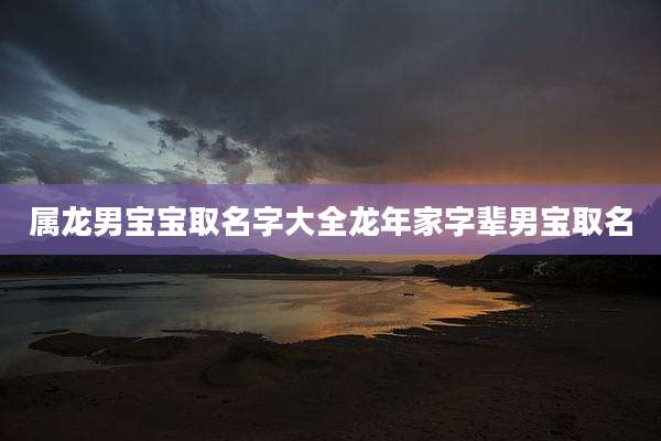 属龙男宝宝取名字大全龙年家字辈男宝取名
