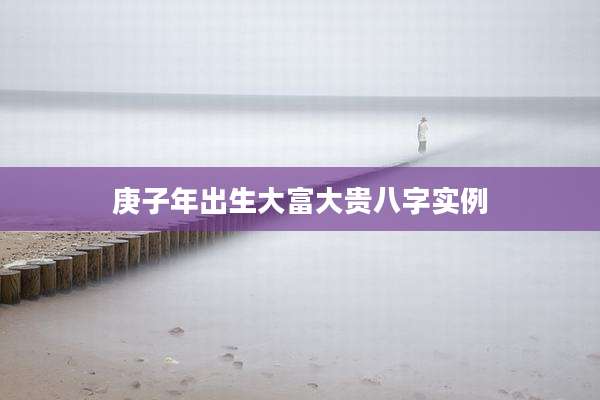 庚子年出生大富大贵八字实例