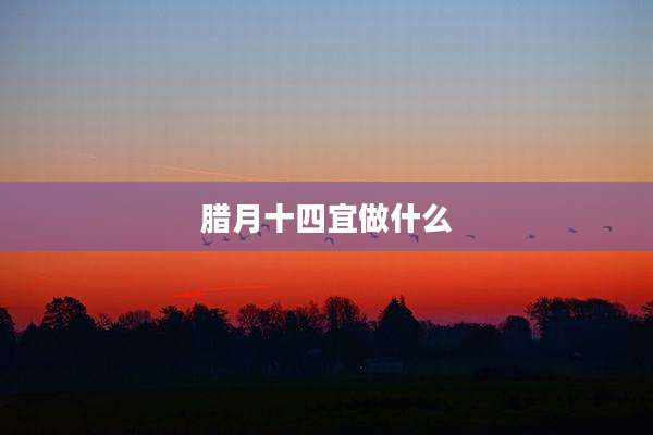 腊月十四宜做什么