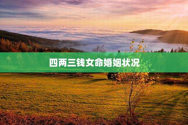 四两三钱女命婚姻状况