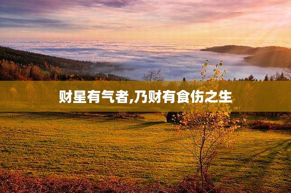 财星有气者,乃财有食伤之生
