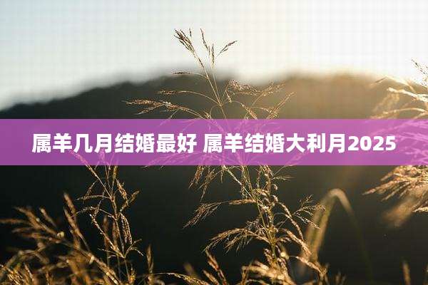 属羊几月结婚最好 属羊结婚大利月2025