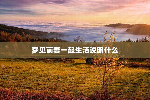 梦见前妻一起生活说明什么