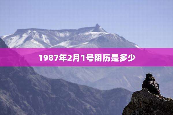 1987年2月1号阴历是多少