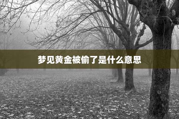 梦见黄金被偷了是什么意思