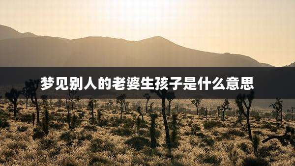梦见别人的老婆生孩子是什么意思