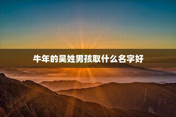 牛年的吴姓男孩取什么名字好