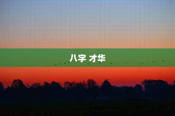 八字 才华