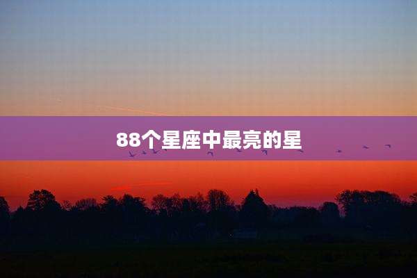 88个星座中最亮的星