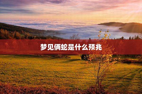 梦见俩蛇是什么预兆