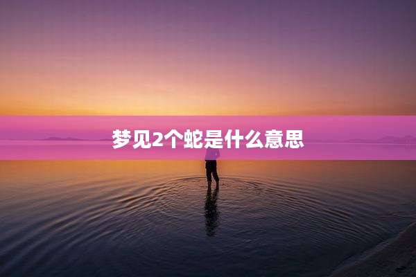 梦见2个蛇是什么意思