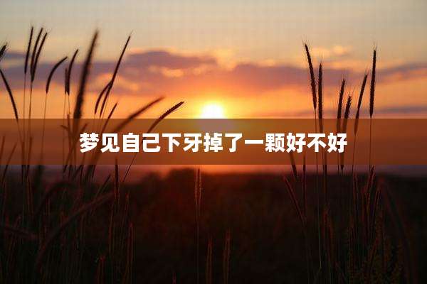 梦见自己下牙掉了一颗好不好
