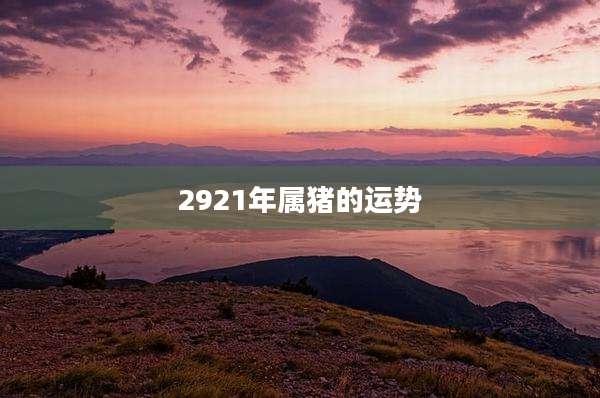 2921年属猪的运势