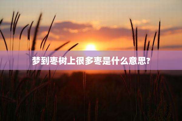 梦到枣树上很多枣是什么意思?