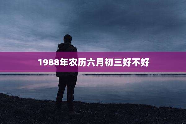1988年农历六月初三好不好