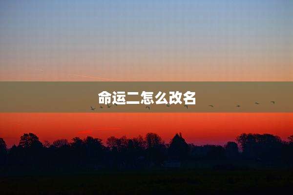 命运二怎么改名