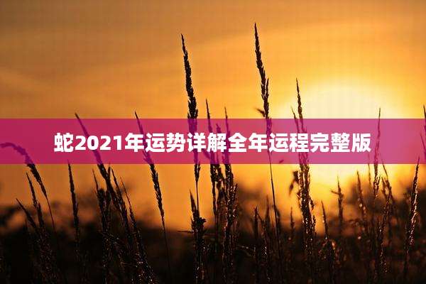 蛇2021年运势详解全年运程完整版