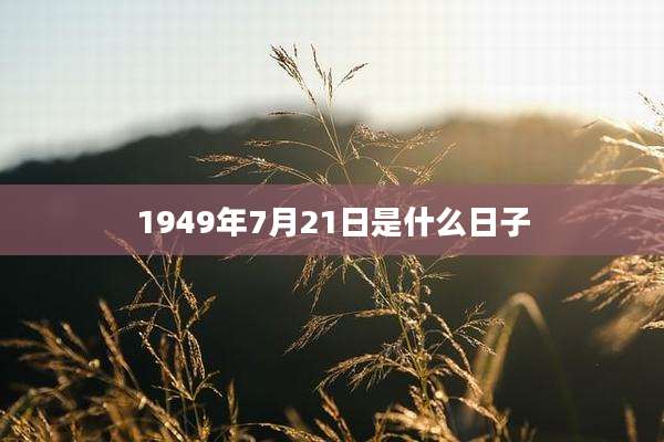 1949年7月21日是什么日子