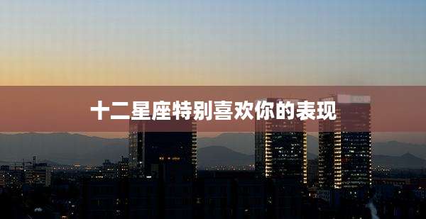 十二星座特别喜欢你的表现