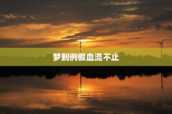 梦到例假血流不止