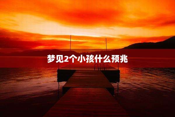 梦见2个小孩什么预兆
