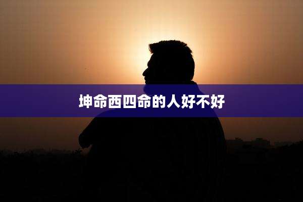 坤命西四命的人好不好
