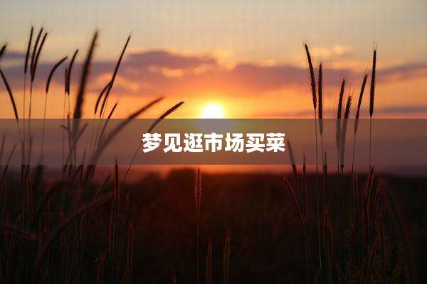 梦见逛市场买菜