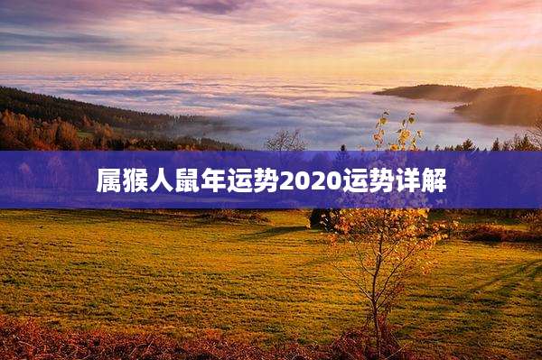属猴人鼠年运势2020运势详解