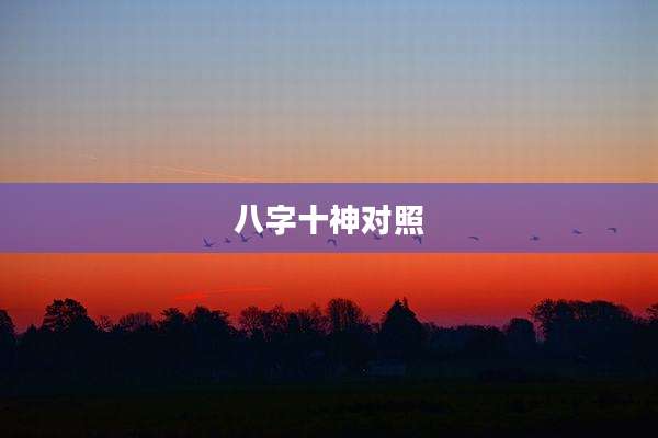 八字十神对照