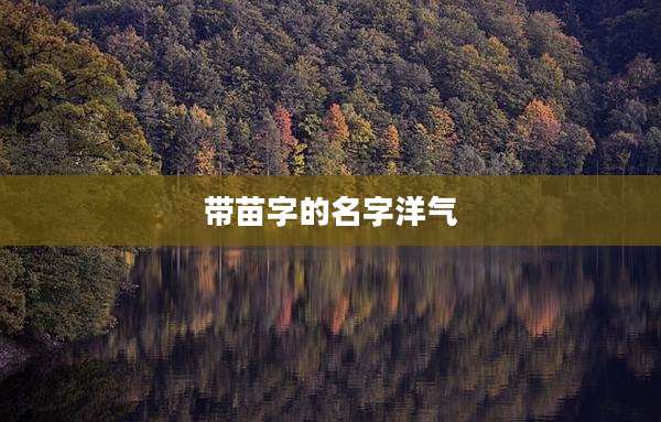 带苗字的名字洋气