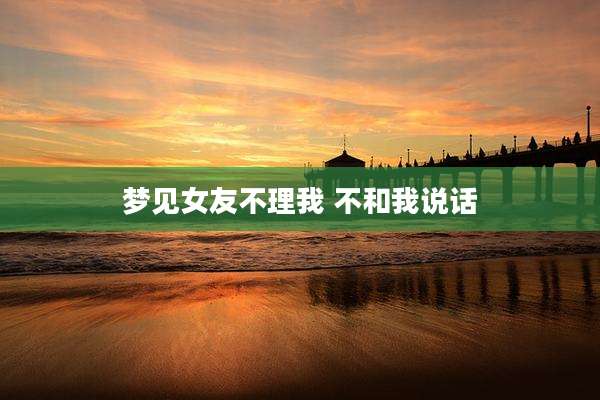 梦见女友不理我 不和我说话