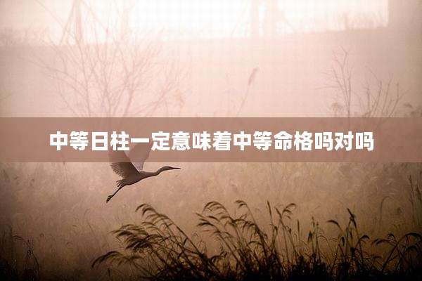 中等日柱一定意味着中等命格吗对吗